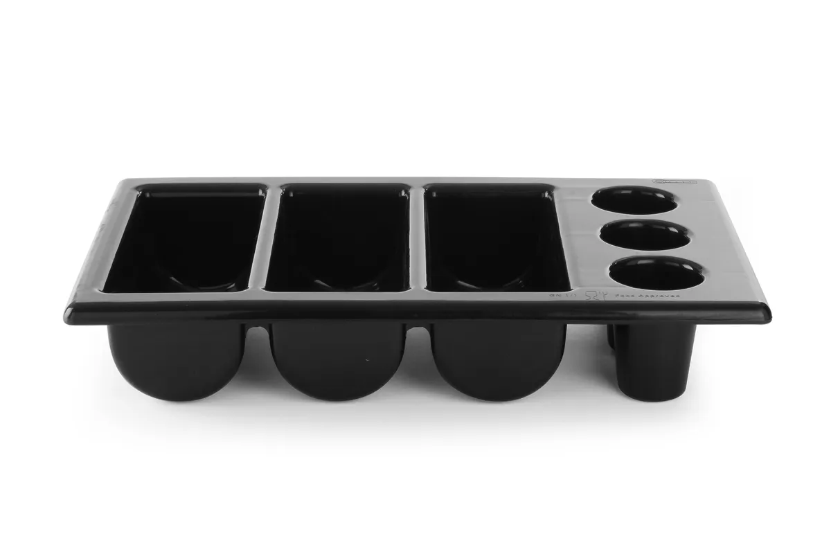 Pojemnik na sztućce GN 1/1, czarny, 530x325x105mm Hendi 552360