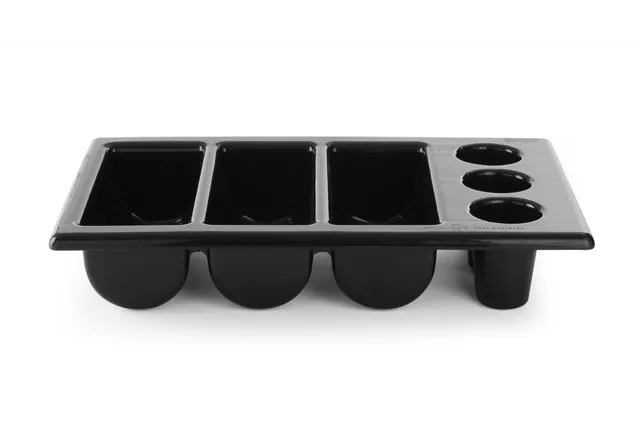 Pojemnik na sztućce GN 1/1, czarny, 530x325x105mm Hendi 552360