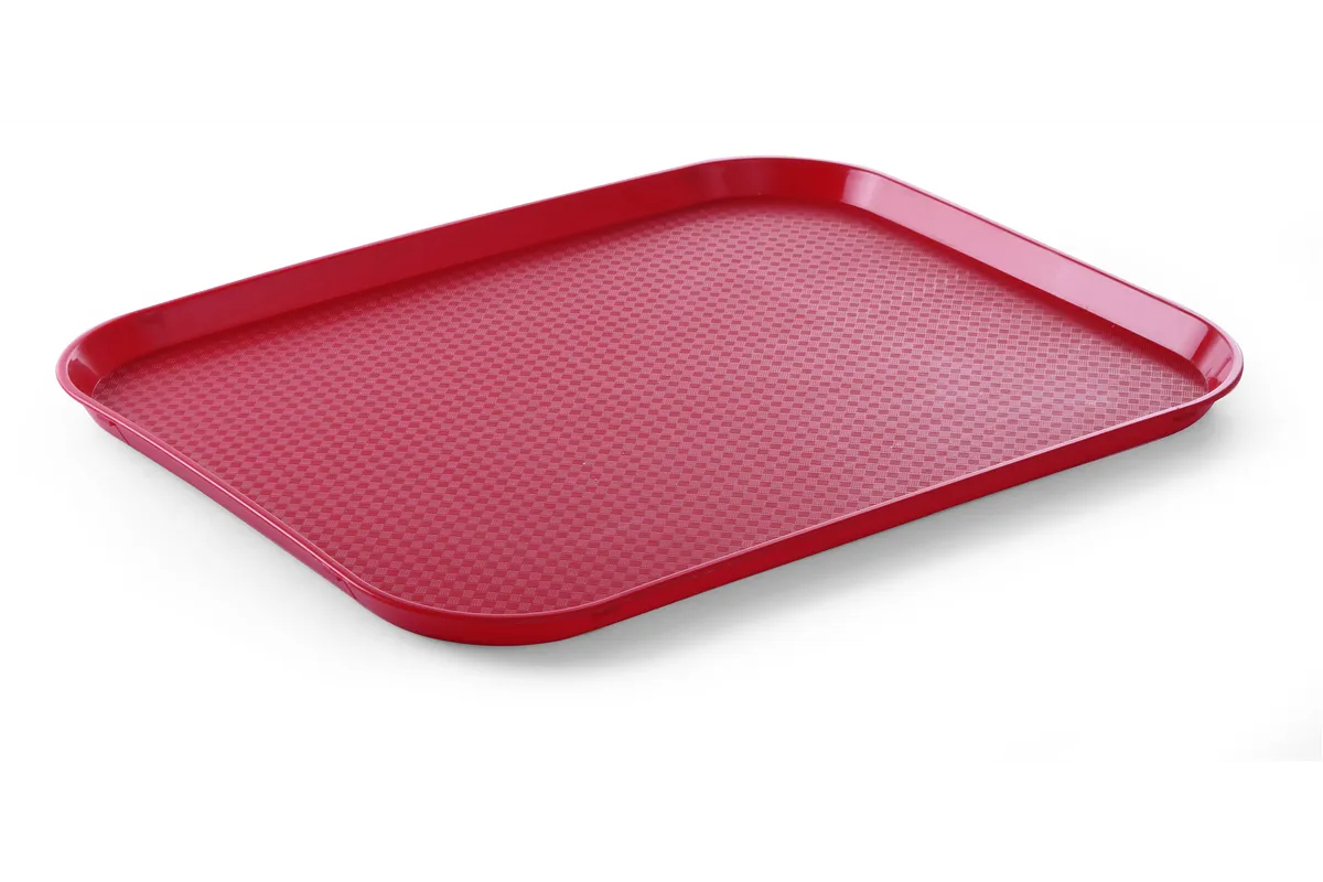 Taca z polipropylenu Fast Food duża, czerwony, 350x450x20mm Hendi 878811