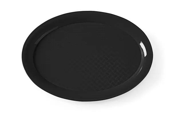 Taca Fast Food z polipropylenu, owalna, czarny, 265x195x15mm Hendi 878552