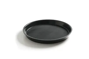 Taca do serwowania z polipropylenu, antypoślizgowa, okrągła, wysoki rant, czarna, ⌀360x39mm Hendi 878408