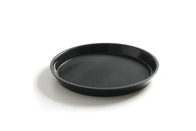 Taca do serwowania z polipropylenu, antypoślizgowa, okrągła, wysoki rant, czarna, ⌀360x39mm Hendi 878408