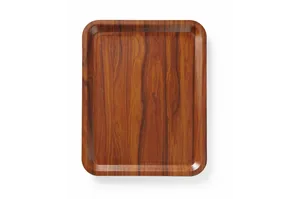 Taca do serwowania, prostokątna, antypoślizgowa, laminowana, mahoniowy, 460x360mm AmerBox 507025