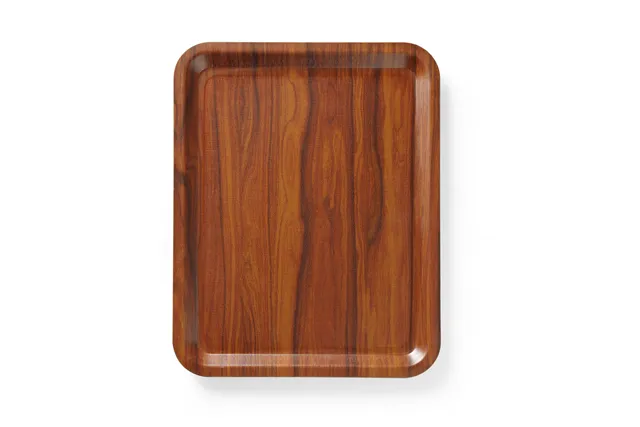 Taca do serwowania, prostokątna, antypoślizgowa, laminowana, mahoniowy, 460x360mm AmerBox 507025