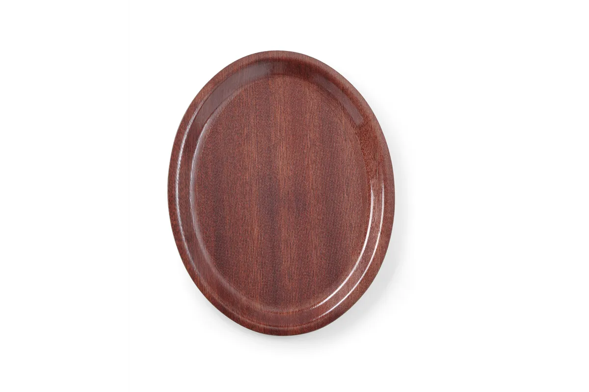 Taca do serwowania laminowana, antypoślizgowa, owalna, mahoniowy, 200x265mm AmerBox 507568