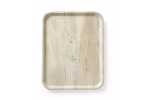 Taca do serwowania z laminatem z melaminy, antypoślizgowa, z wzorem drewna, jasne drewno, 330x430mm AmerBox 508862