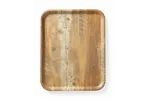 Taca do serwowania z laminatem z melaminy, antypoślizgowa, z wzorem drewna, drewno, 330x430mm AmerBox 508879