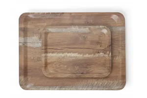 Taca do serwowania z laminatem z melaminy, antypoślizgowa, z wzorem drewna, drewno, 240x340mm AmerBox 508916