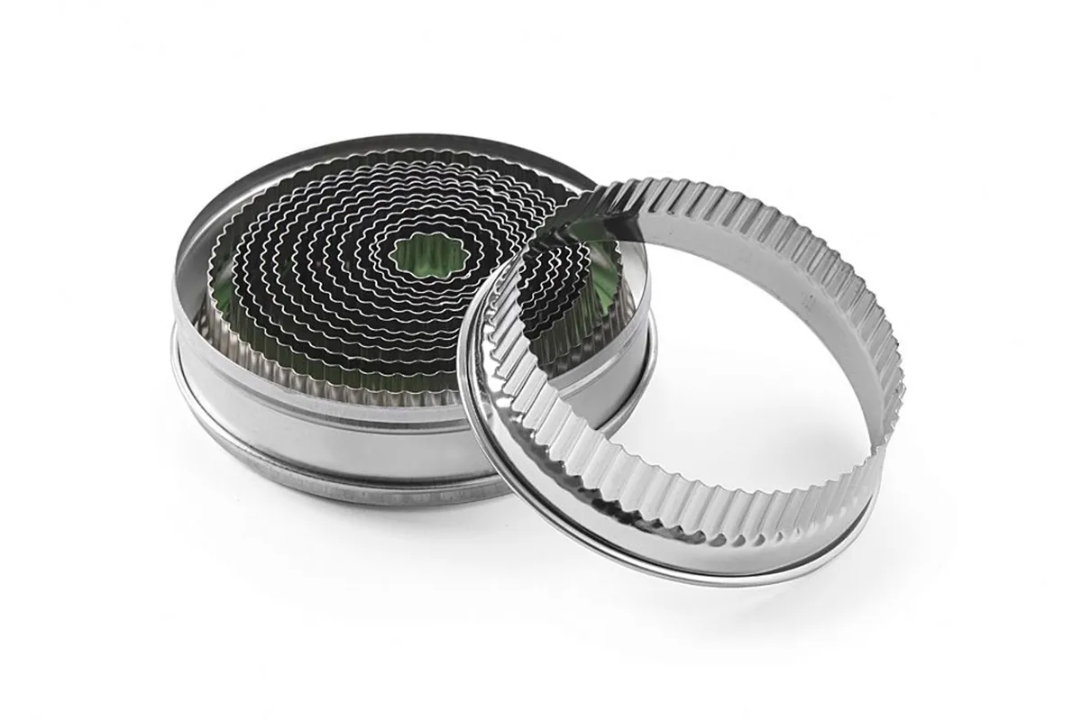 Formy do wycinania okrągłe - zestaw, karbowana, ø18-108, (H)35mm Hendi 674413