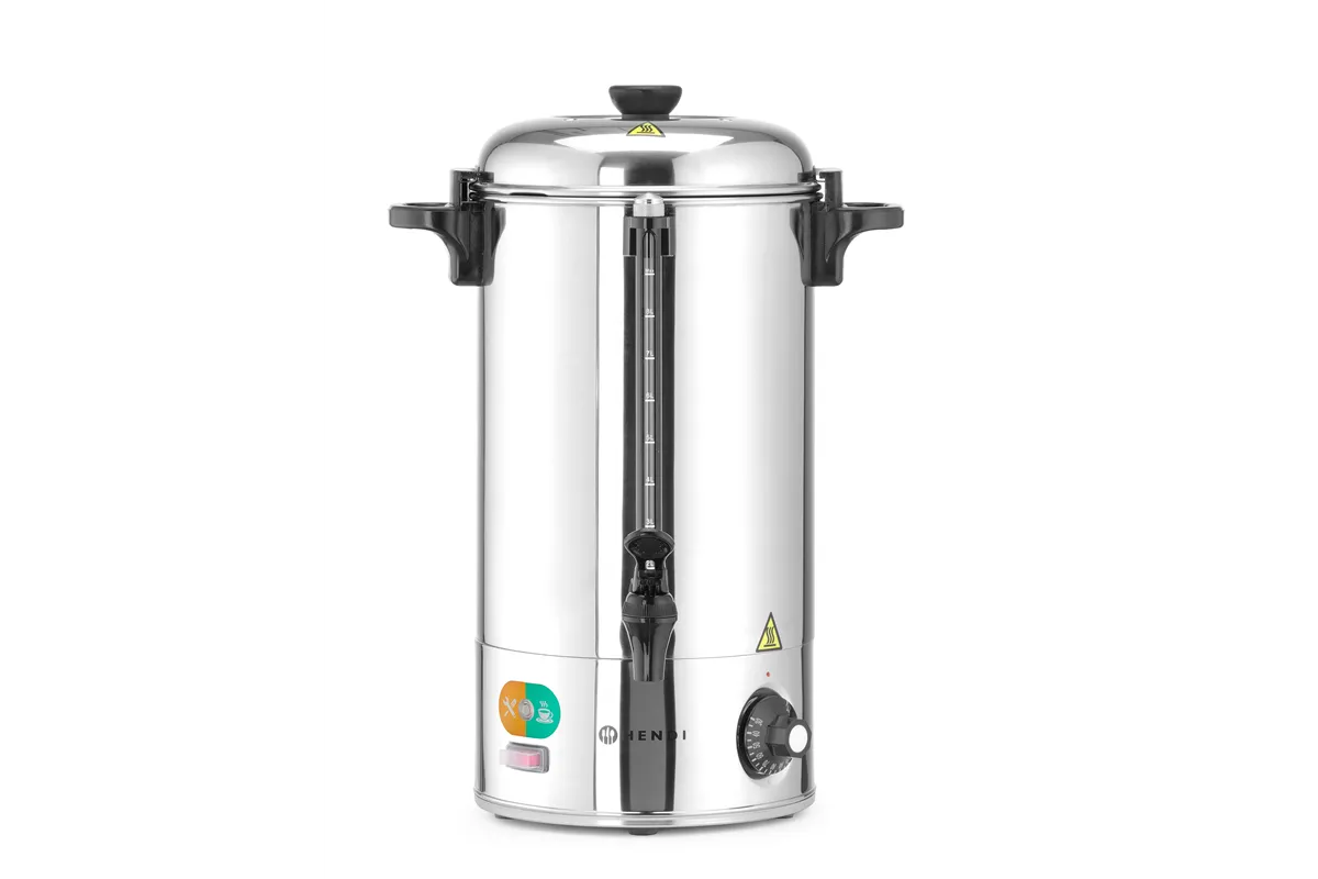 Warnik do wody o pojedynczych ściankach, 9L, srebrny, 230V/2200W, 370x332x472mm Hendi 209882