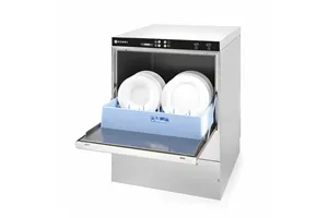 Zmywarka do naczyń 50x50 z dozownikiem detergentu i pompą spustową 400V/6600W 570x600x830mm Hendi 233054