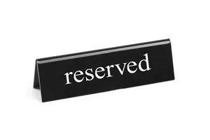 Tabliczka informacyjna „Rezerwacja”, "reserved", 130x30x38mm Hendi 663462