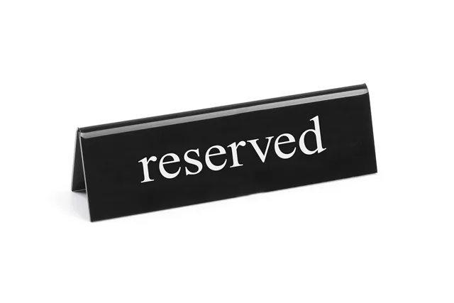 Tabliczka informacyjna „Rezerwacja”, "reserved", 130x30x38mm Hendi 663462