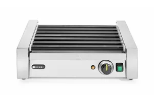 Podgrzewacz rolkowy do parówek jednostrefowy, 7 rolek, 230V/740W, 525x365x176mm Hendi 268506
