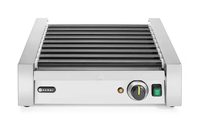 Podgrzewacz rolkowy do parówek jednostrefowy, 9 rolek, 230V/940W, 520x425x175mm Hendi 268605