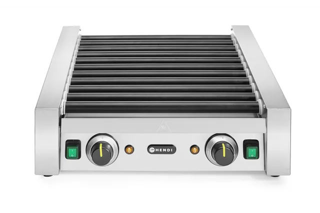 Podgrzewacz rolkowy do parówek dwustrefowy, 11 rolek, 230V/1180W, 530x525x180mm Hendi 268704