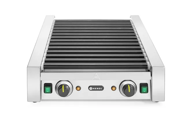 Podgrzewacz rolkowy do parówek dwustrefowy, 14 rolek, 230V/1480W, 520x650x176mm Hendi 268735