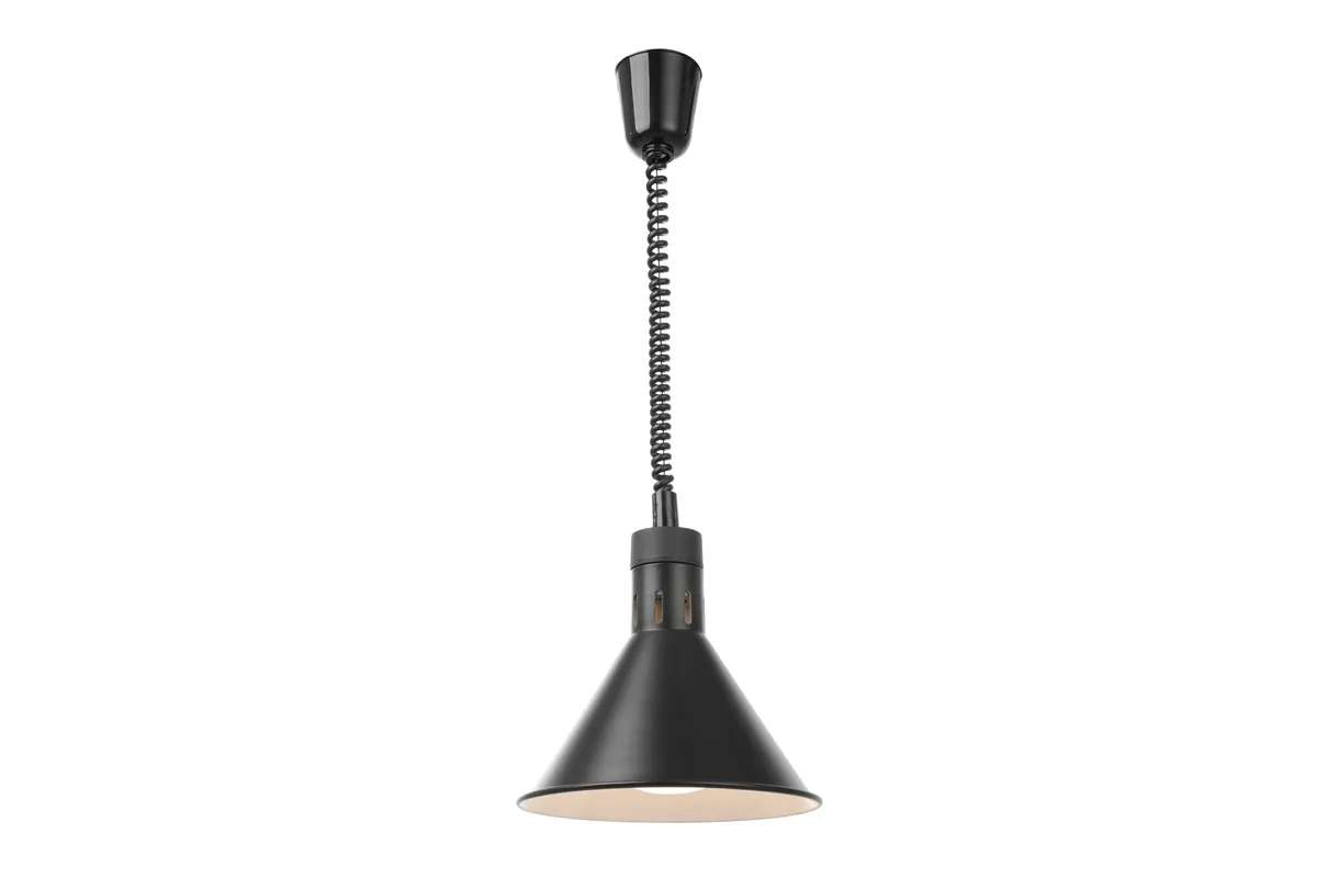Lampa do podgrzewania potraw wisząca, stożkowa, czarny, 230V/250W, ⌀275x250mm Hendi 273845