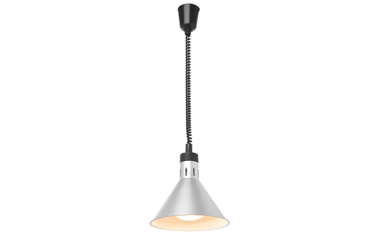 Lampa do podgrzewania potraw wisząca, stożkowa, srebrny, 230V/250W, ⌀275x250mm Hendi 273869