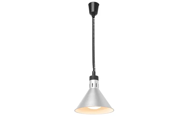 Lampa do podgrzewania potraw wisząca, stożkowa, srebrny, 230V/250W, ⌀275x250mm Hendi 273869