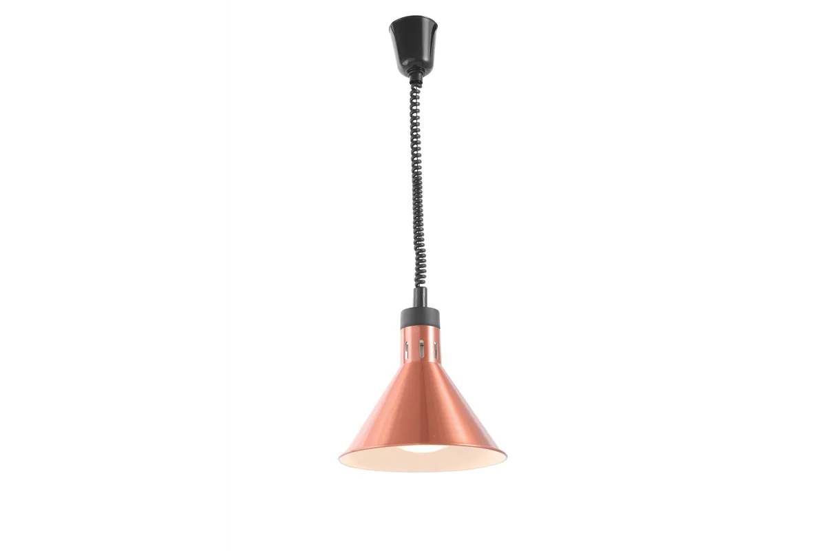 Lampa do podgrzewania potraw wisząca, stożkowa, miedziany, 230V/250W, ⌀275x250mm Hendi 273876