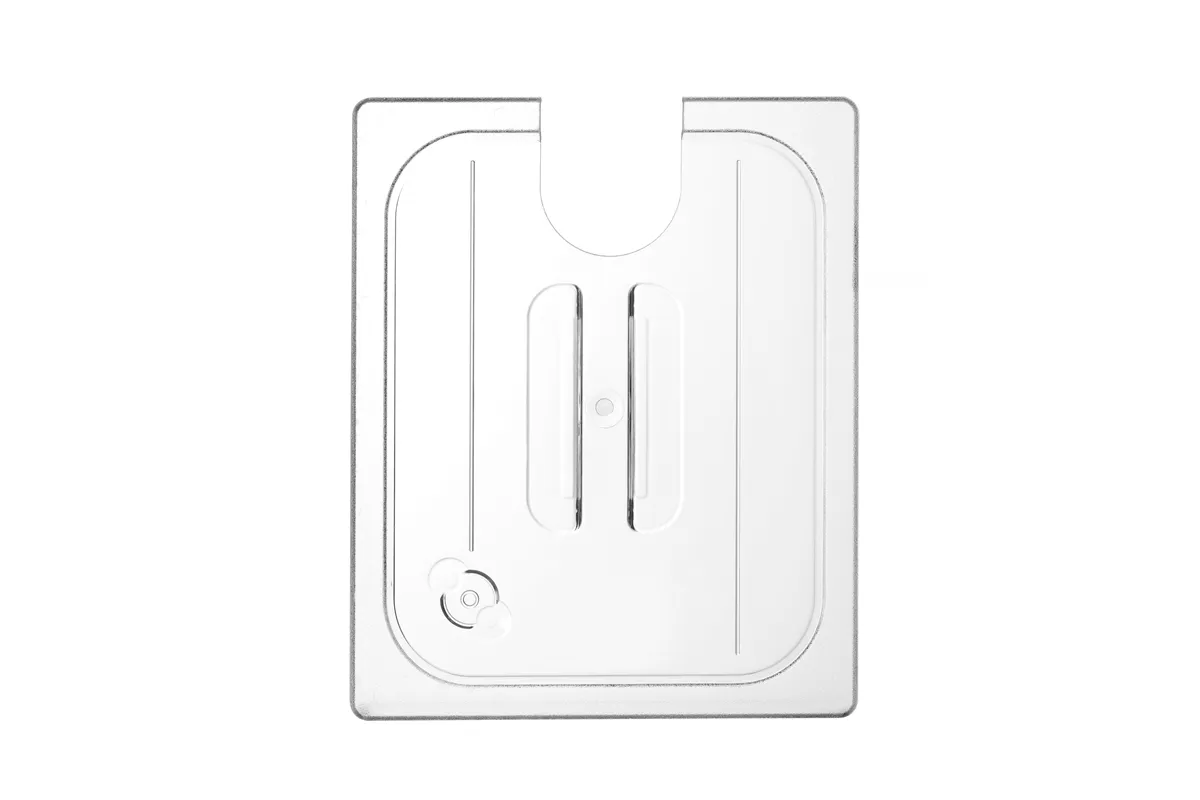 Pokrywka do pojemników GN z poliwęglanu z wycięciem na cyrkulator sous-vide, GN 1/2, transparentny, 265x325mm Hendi 864210