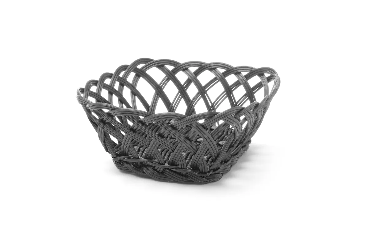 Koszyk pleciony, kwadratowy, czarny, 190x190x80mm Hendi 426227