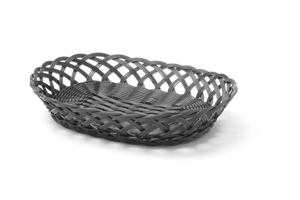 Koszyk pleciony, owalny, czarny, 320x230x55mm Hendi 426265