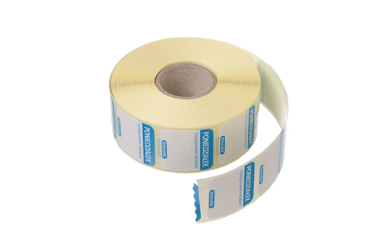 Etykiety Food Safety na każdy dzień tygodnia – wielorazowe, Poniedziałek, niebieski, 1000 szt., 25x25mm Hendi 850077