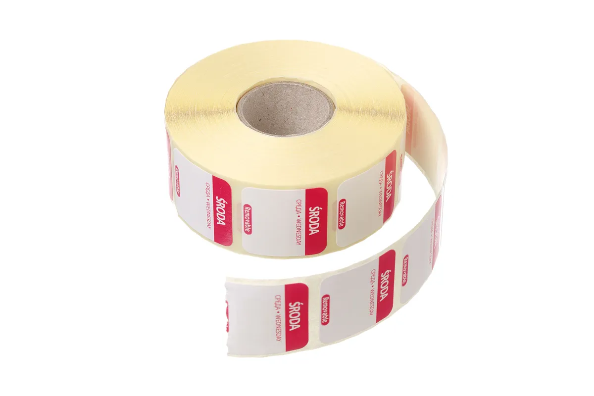 Etykiety Food Safety na każdy dzień tygodnia – wielorazowe, Środa, czerwony, 1000 szt., 25x25mm Hendi 850091