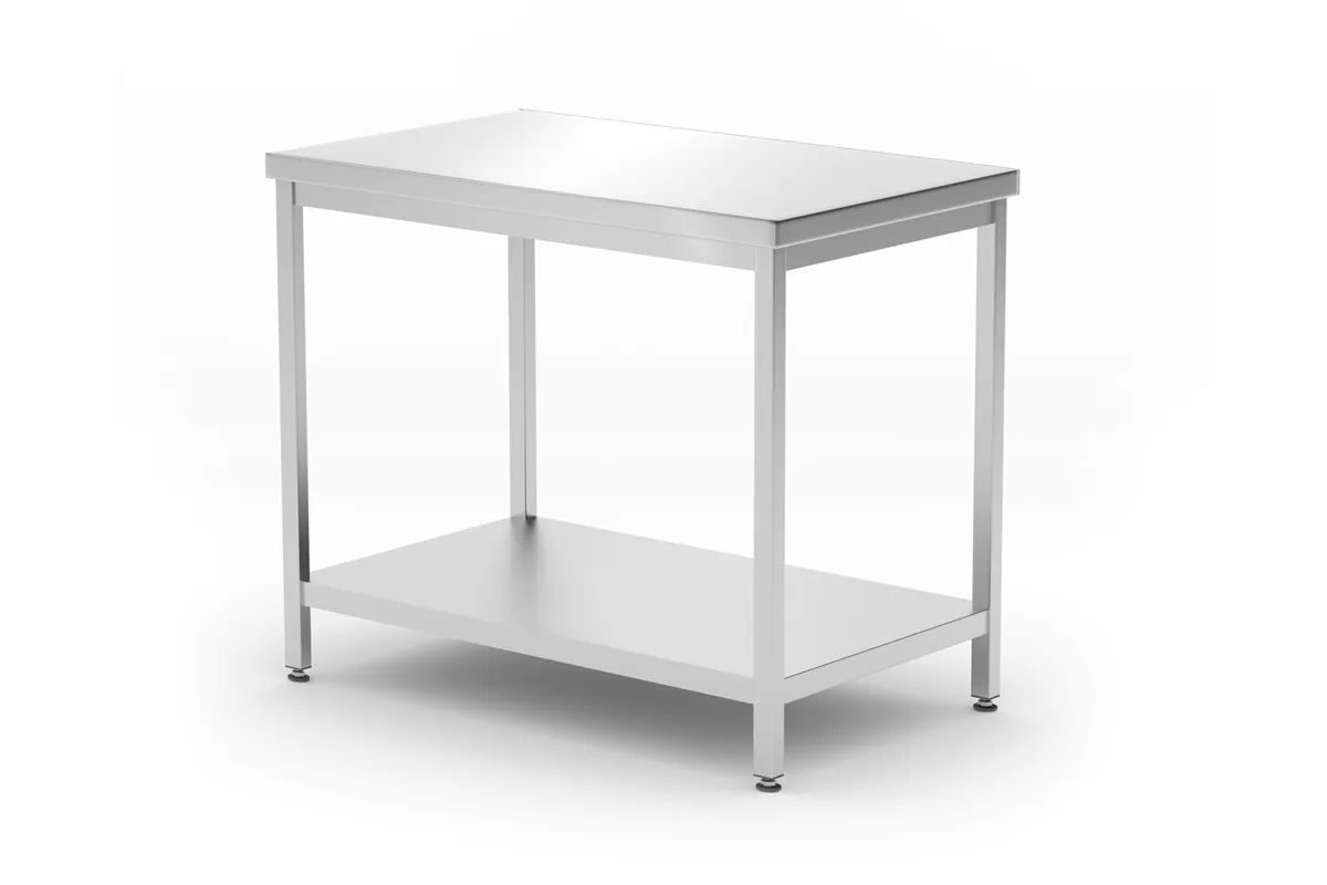 Stół centralny z półką – skręcany, głębokość 600 mm, Profi Line, 1000x600x850mm Hendi 811511