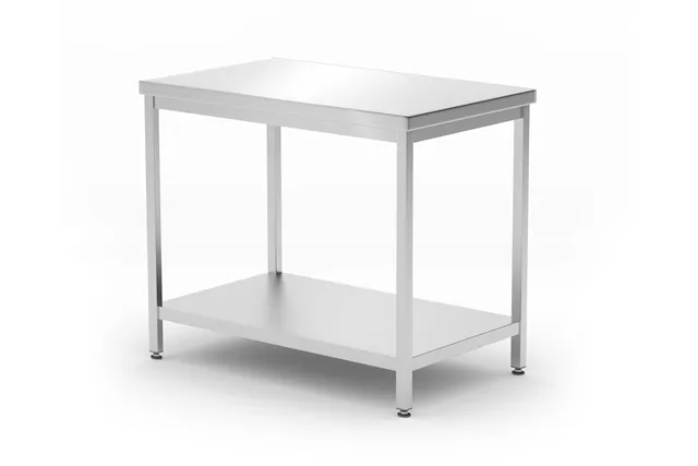 Stół centralny z półką – skręcany, głębokość 600 mm, Profi Line, 1000x600x850mm Hendi 811511