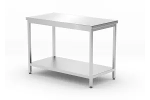 Stół centralny z półką – skręcany, głębokość 600 mm, Profi Line, 1200x600x850mm Hendi 811528