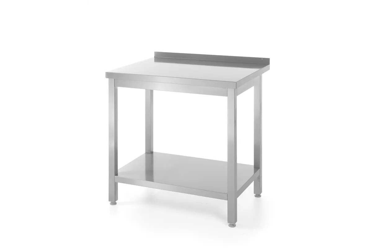 Stół przyścienny z półką – skręcany, głębokość 600 mm, Profi Line, 800x600x850 mm, 800x600x850mm Hendi 811450