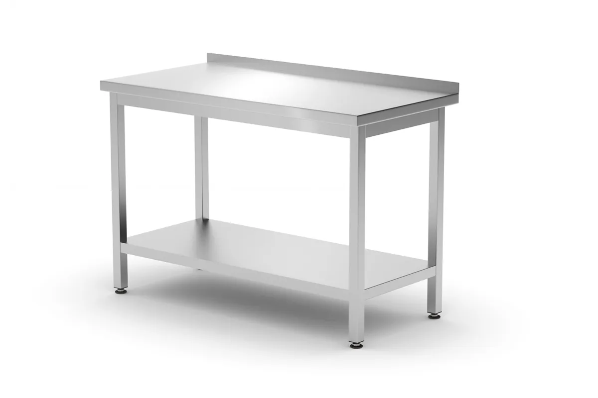 Stół przyścienny z półką – skręcany, głębokość 600 mm, Profi Line, 1200x600x850 mm, 1200x600x850mm Hendi 811474