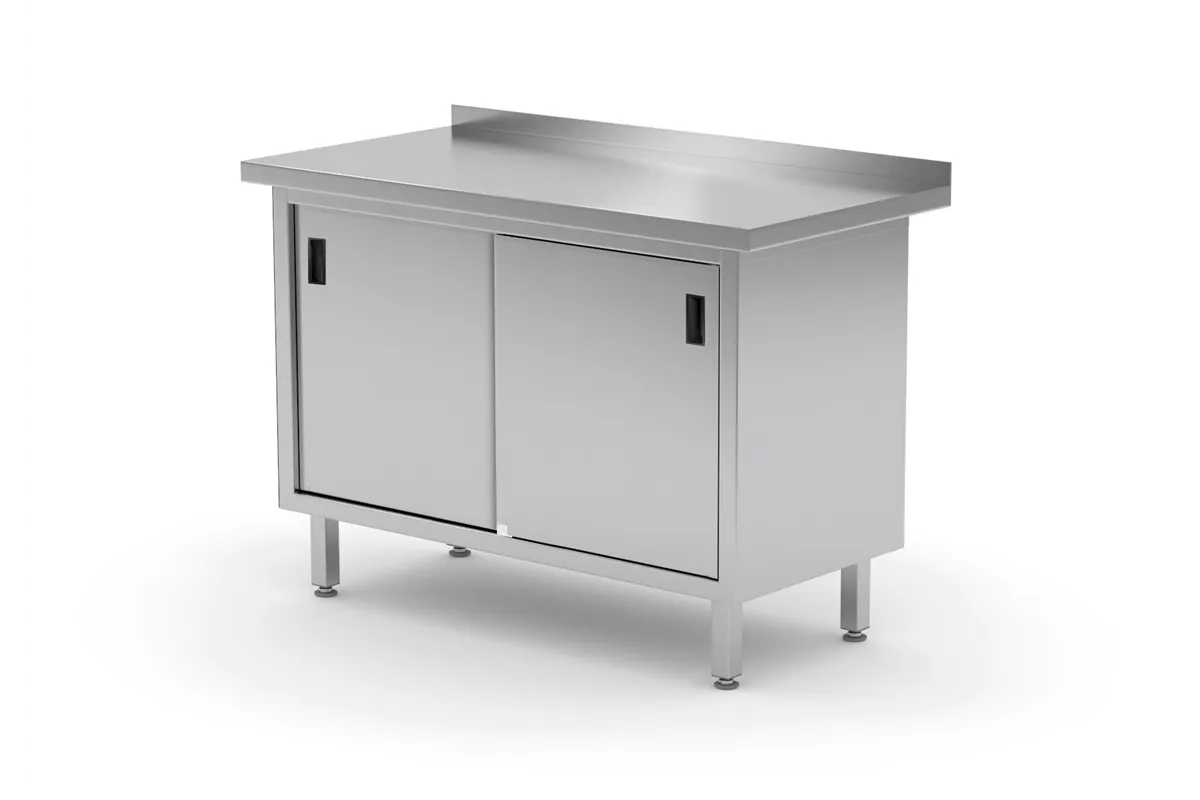 Stół przyścienny szafka z drzwiami suwanymi – spawany, Profi Line, 1000x600x850mm Hendi 811658