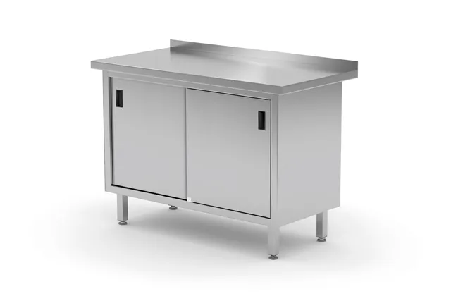 Stół przyścienny szafka z drzwiami suwanymi – spawany, Profi Line, 1000x600x850mm Hendi 811658 Stół przyścienny szafka z drzwiami suwanymi – spawany, Profi Line, 1000x600x850mm Hendi 811658