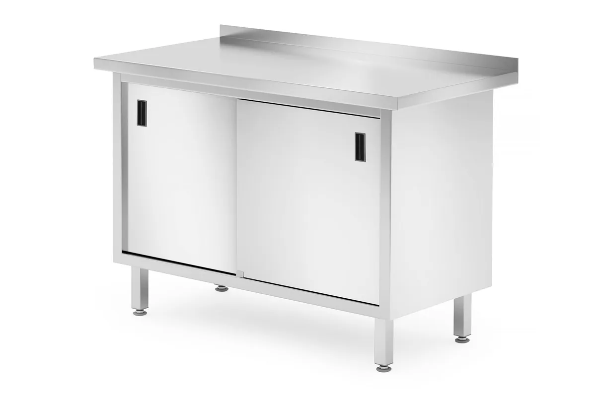 Stół przyścienny szafka z drzwiami suwanymi – spawany, Profi Line, 1200x600x850mm Hendi 811665