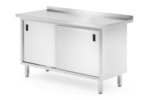Stół przyścienny szafka z drzwiami suwanymi – spawany, Profi Line, 1400x600x850mm Hendi 811672