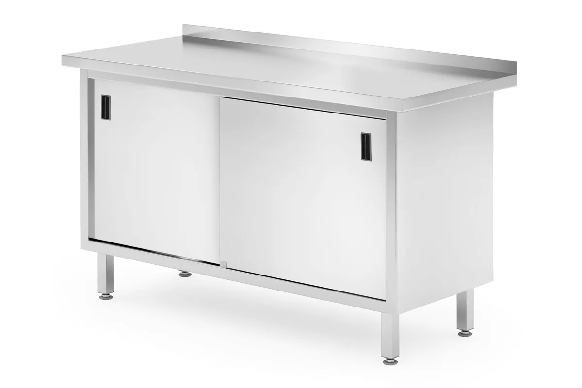 Stół przyścienny szafka z drzwiami suwanymi – spawany, Profi Line, 1400x600x850mm Hendi 811672