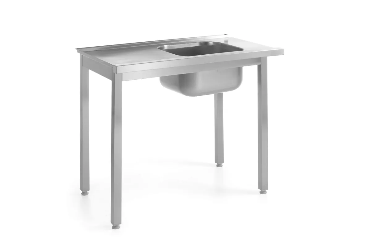 Stół załadowczy do zmywarek ze zlewem – skręcany, Kitchen Line, 1000x600x850mm Hendi 811917