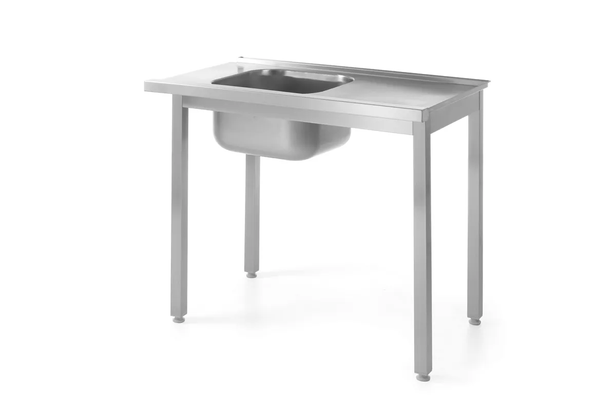 Stół załadowczy do zmywarek ze zlewem – skręcany, Kitchen Line, 1000x600x850mm Hendi 811924