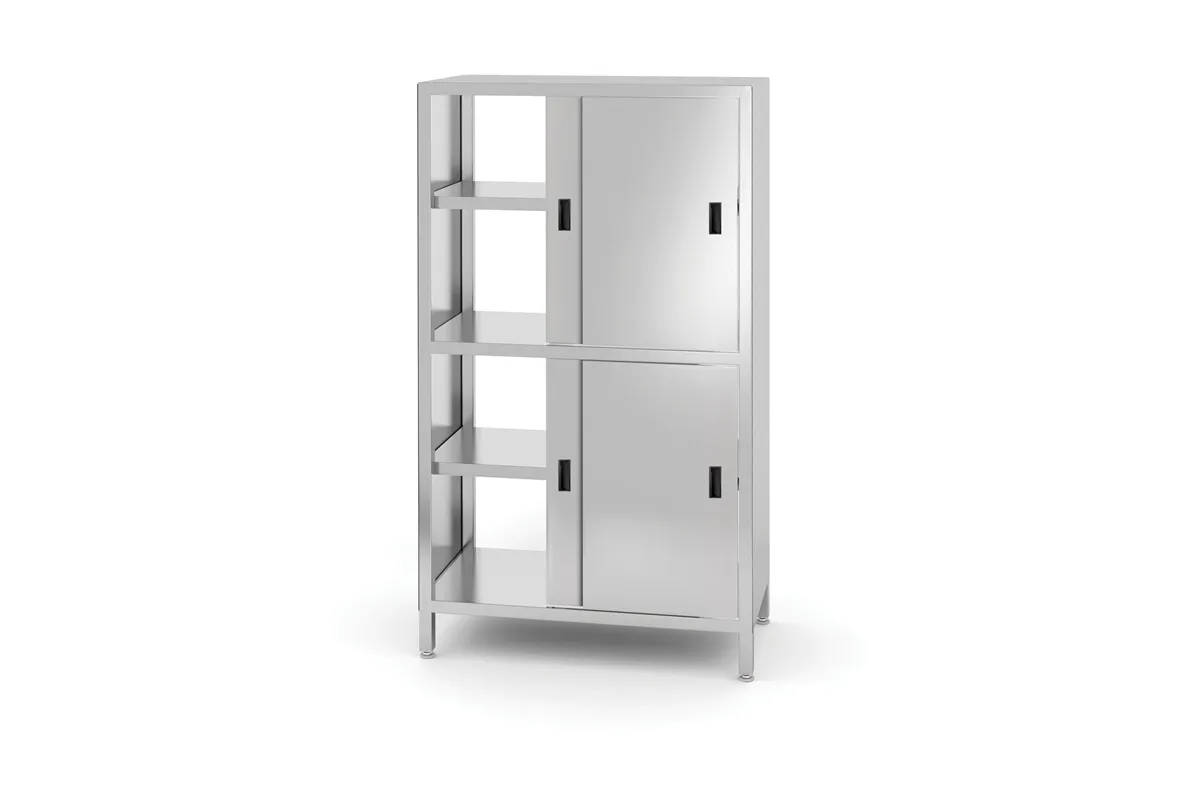 Szafa przelotowa z przegrodą i drzwiami suwanymi – skręcana, Kitchen Line, 800x500x1800mm Hendi 811634