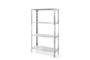 Regał magazynowy z 4 półkami pełnymi – skręcany, Kitchen Line, 1000x400x1800mm Hendi 812525