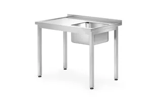 Stół ze zlewem – skręcany gł. 700 mm Profi Line Lokalizacja komory - po prawej 1000x700x850 mm 1000x700x850mm Hendi 812884