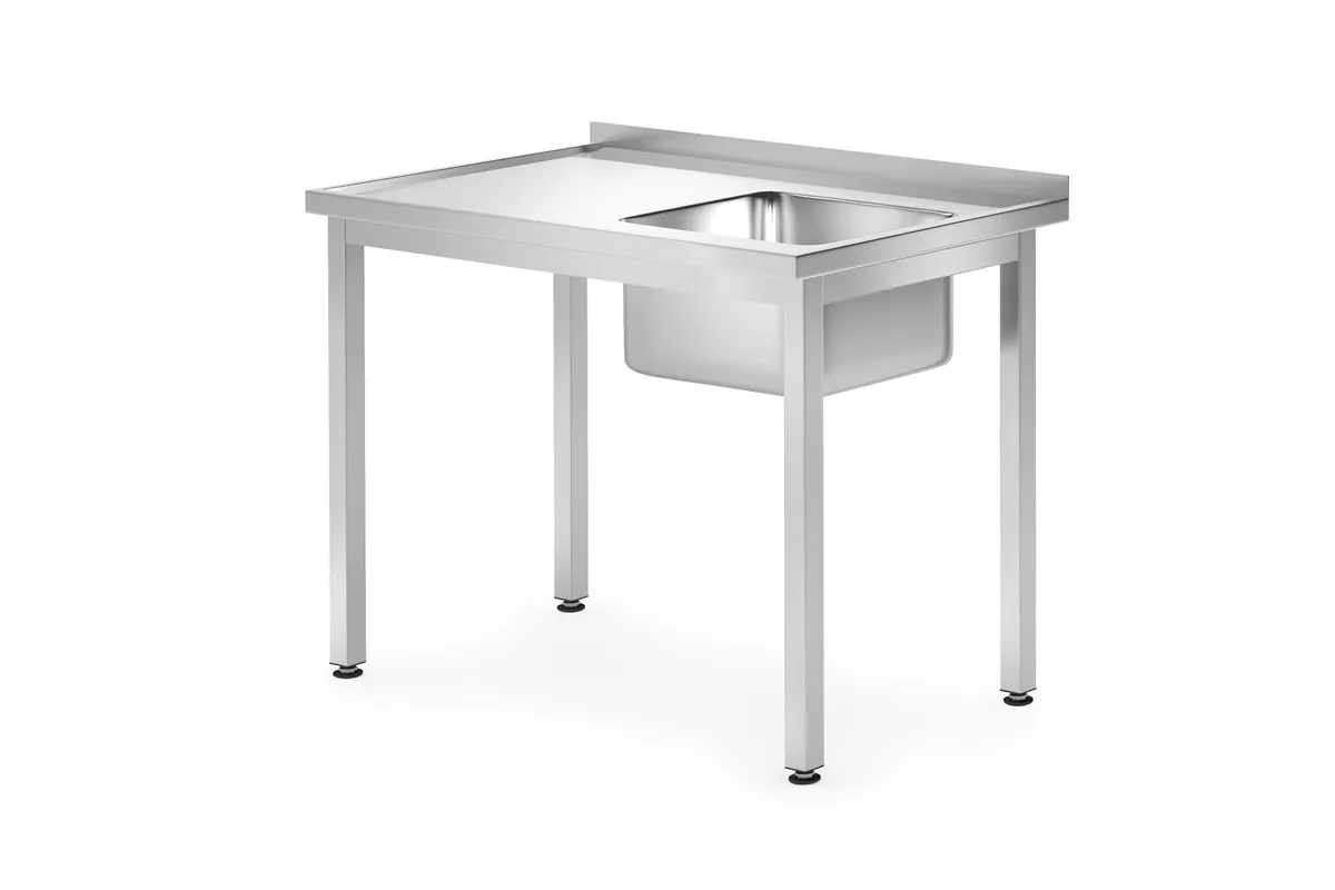 Stół ze zlewem – skręcany gł. 700 mm Profi Line Lokalizacja komory - po prawej 1000x700x850 mm 1000x700x850mm Hendi 812884
