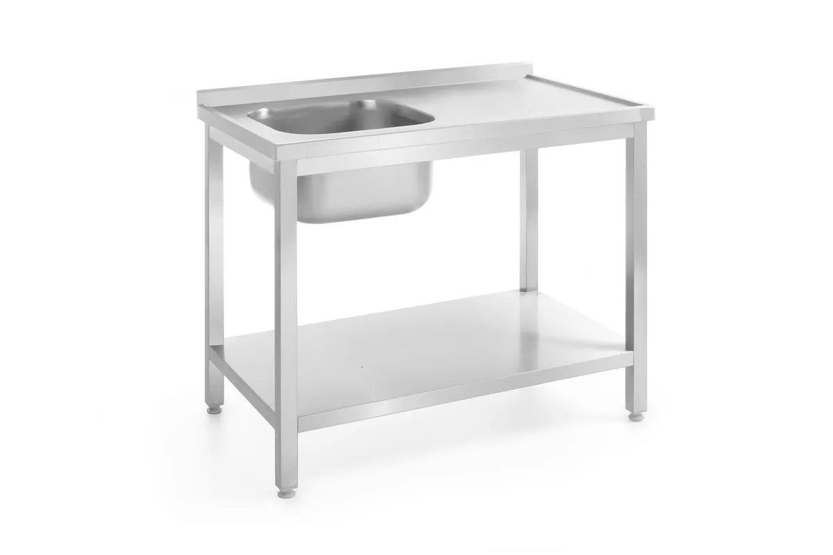 Stół ze zlewem i półką – skręcany gł. 700mm Profi Line Lokalizacja komory - po lewej 1000x700x850mm 1000x700x850mm Hendi 812945