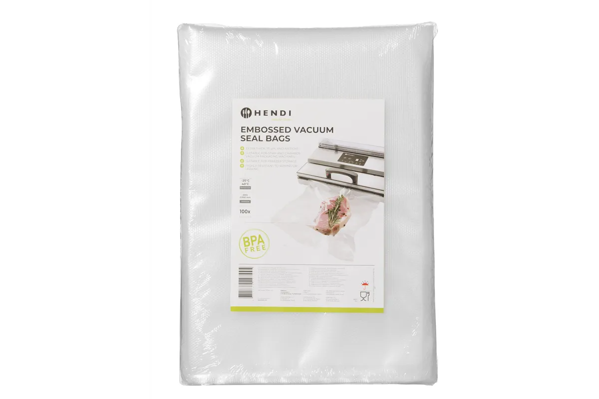 Worki moletowane do pakowarek próżniowych, do przechowywania żywności, 100 szt., 250x350mm Hendi 297445