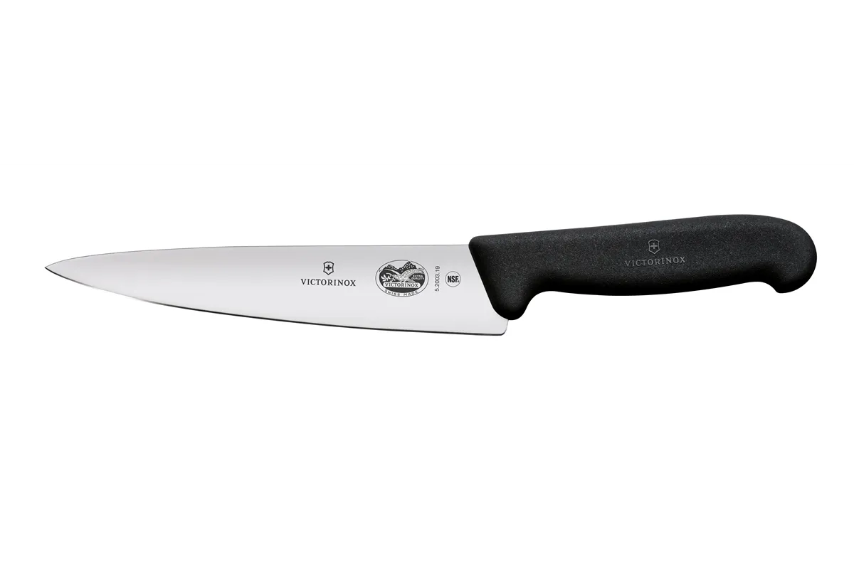 Nóż kuchenny z szerokim ostrzem, czarny, 314mm Victorinox 5.2003.19