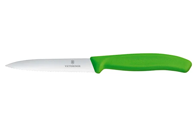 Nóż do jarzyn z ząbkowanym ostrzem, zielony, 212mm Victorinox 6.7736.L4